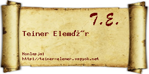 Teiner Elemér névjegykártya