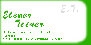 elemer teiner business card